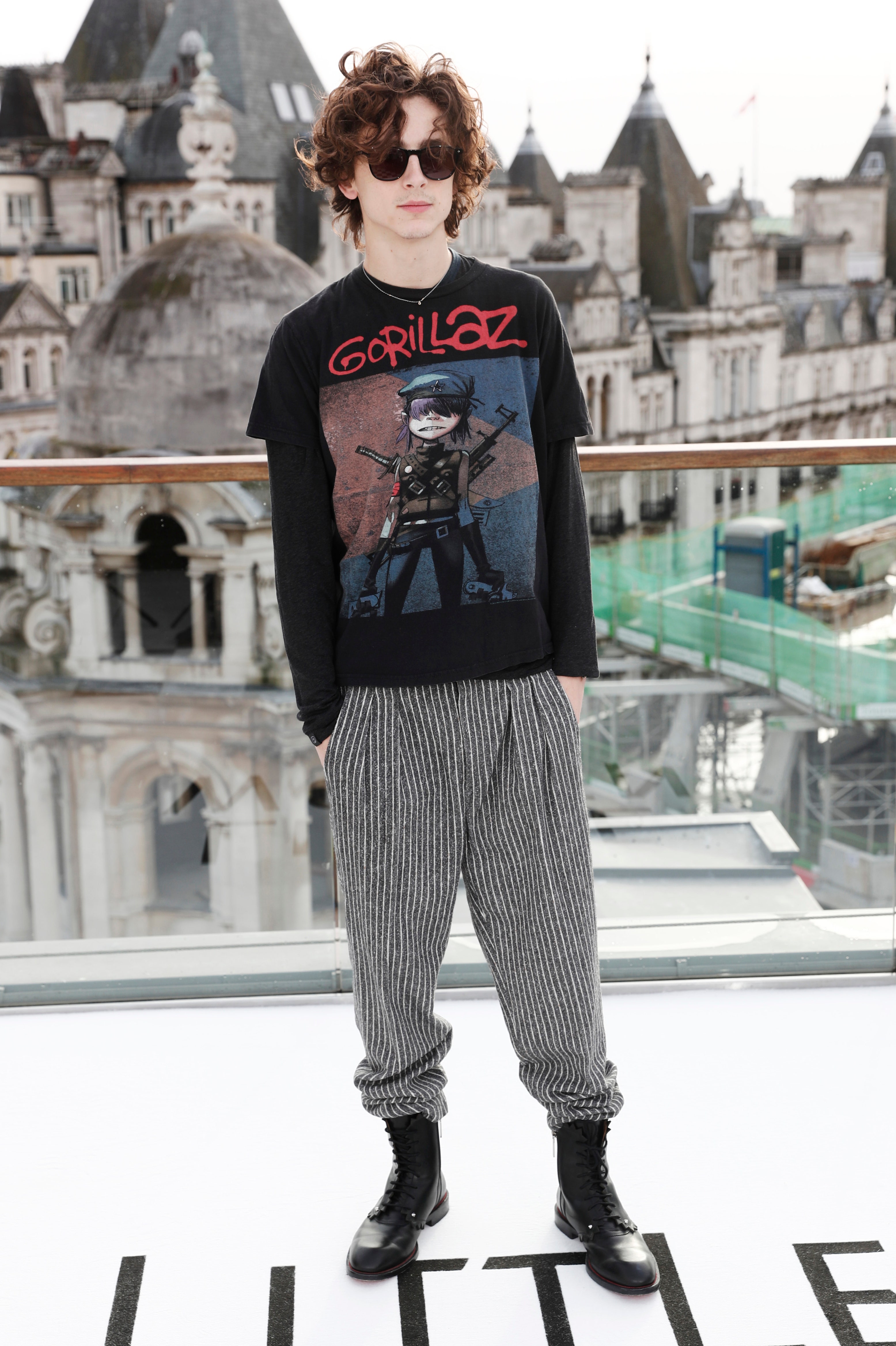 Тимоти Шаламе в футболке Gorillaz, 2019