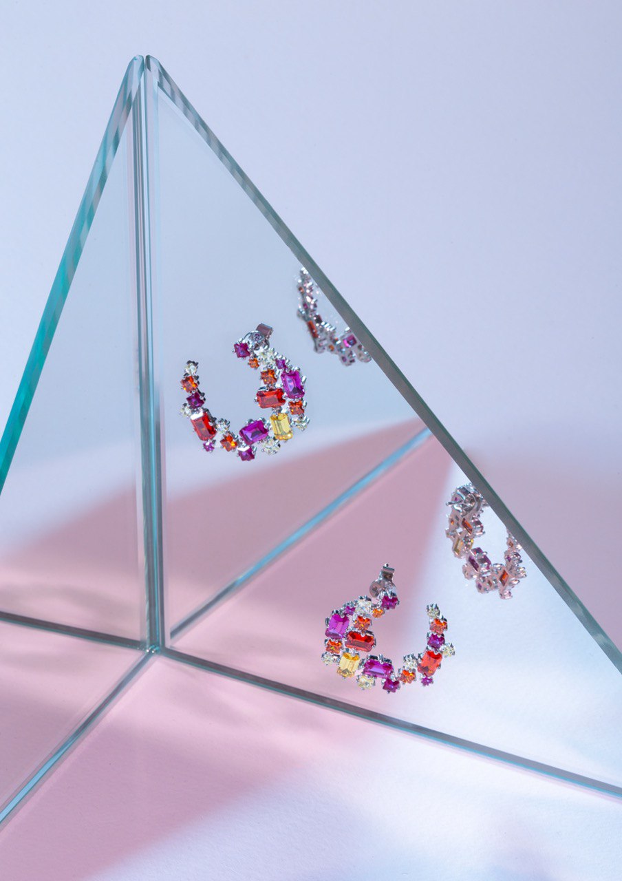 Сережки саб-бренду ZARINA CREATIVE з колекції ZAСЯЙ, срібло та фіаніти