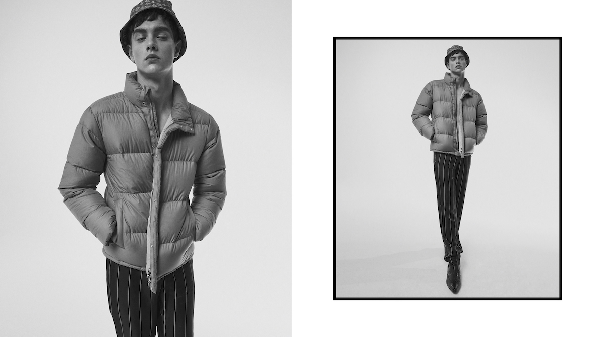 Hat LOUIS VUITTON; Jacket NORSE PROJECTS; Pants MARC JACOBS; Shoes GUCINARI.