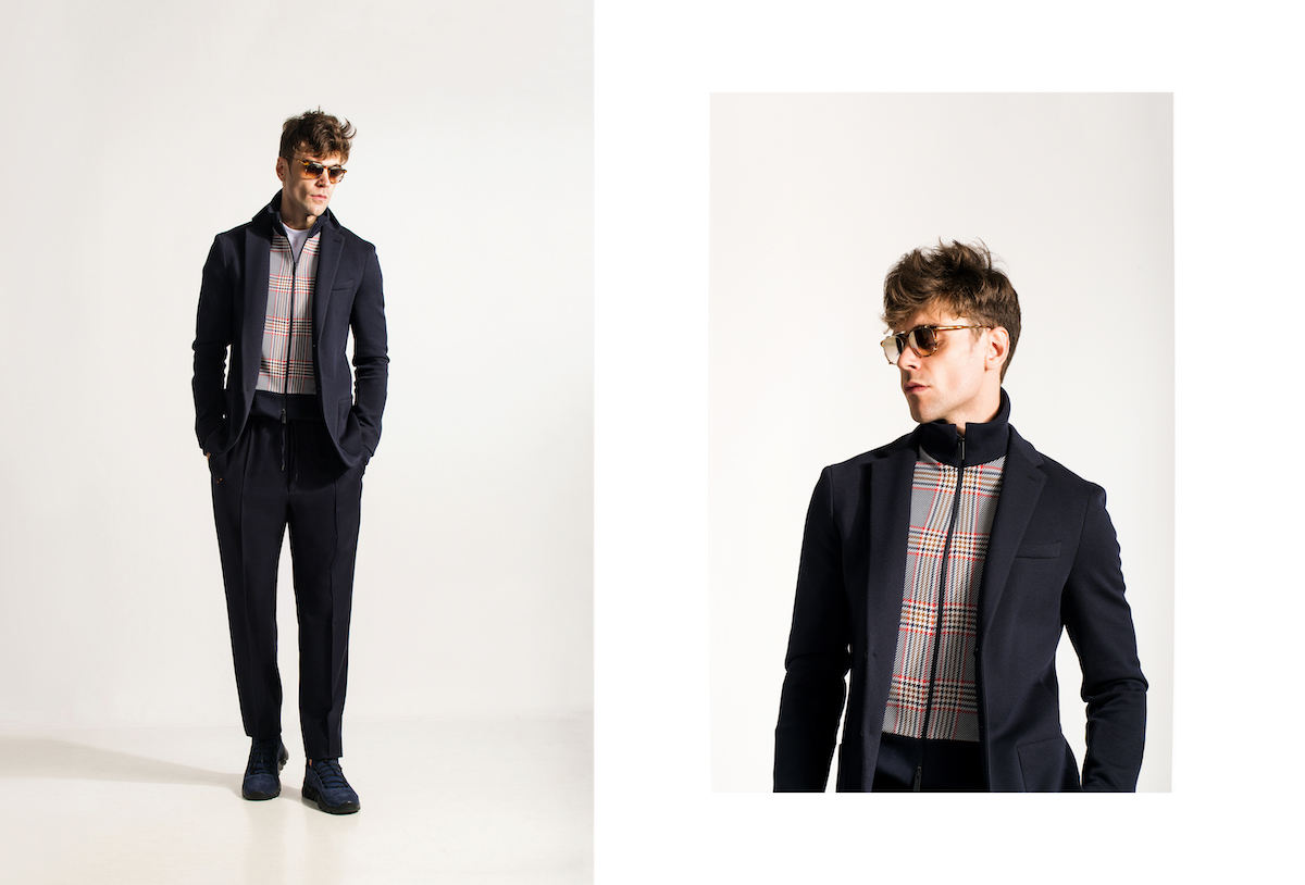 Брюки, пиджак и кроссовки – Fendi, очки Garrett Leight  