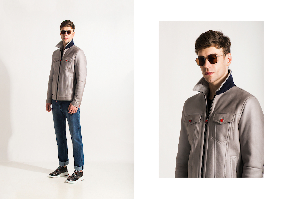 Дубленка, джинсы и кроссовки – Kiton, очки Thom Browne