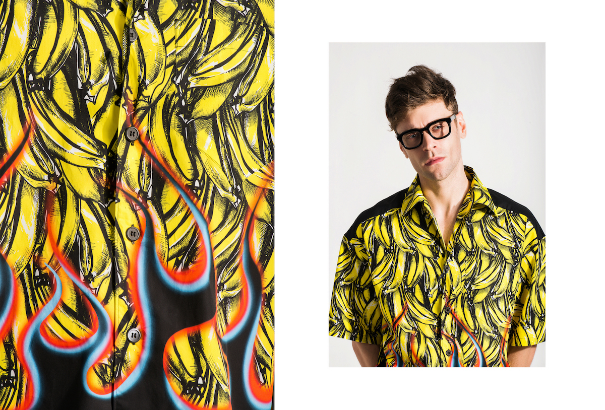 Рубашка Prada, очки Thom Browne