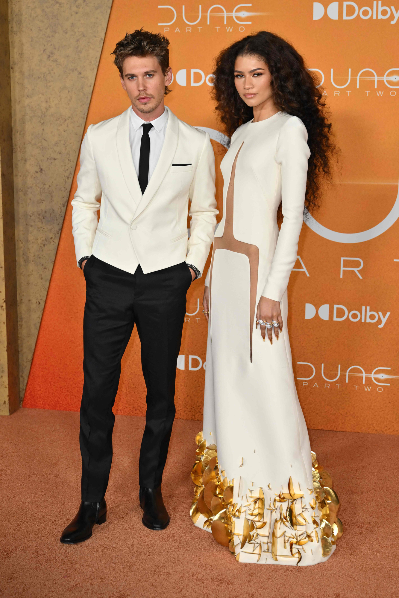 Остін Батлер у Haider Ackermann і Зендея в Stephane Rolland на прем’єрі «Дюни: частина два», Нью-Йорк, 25 лютого