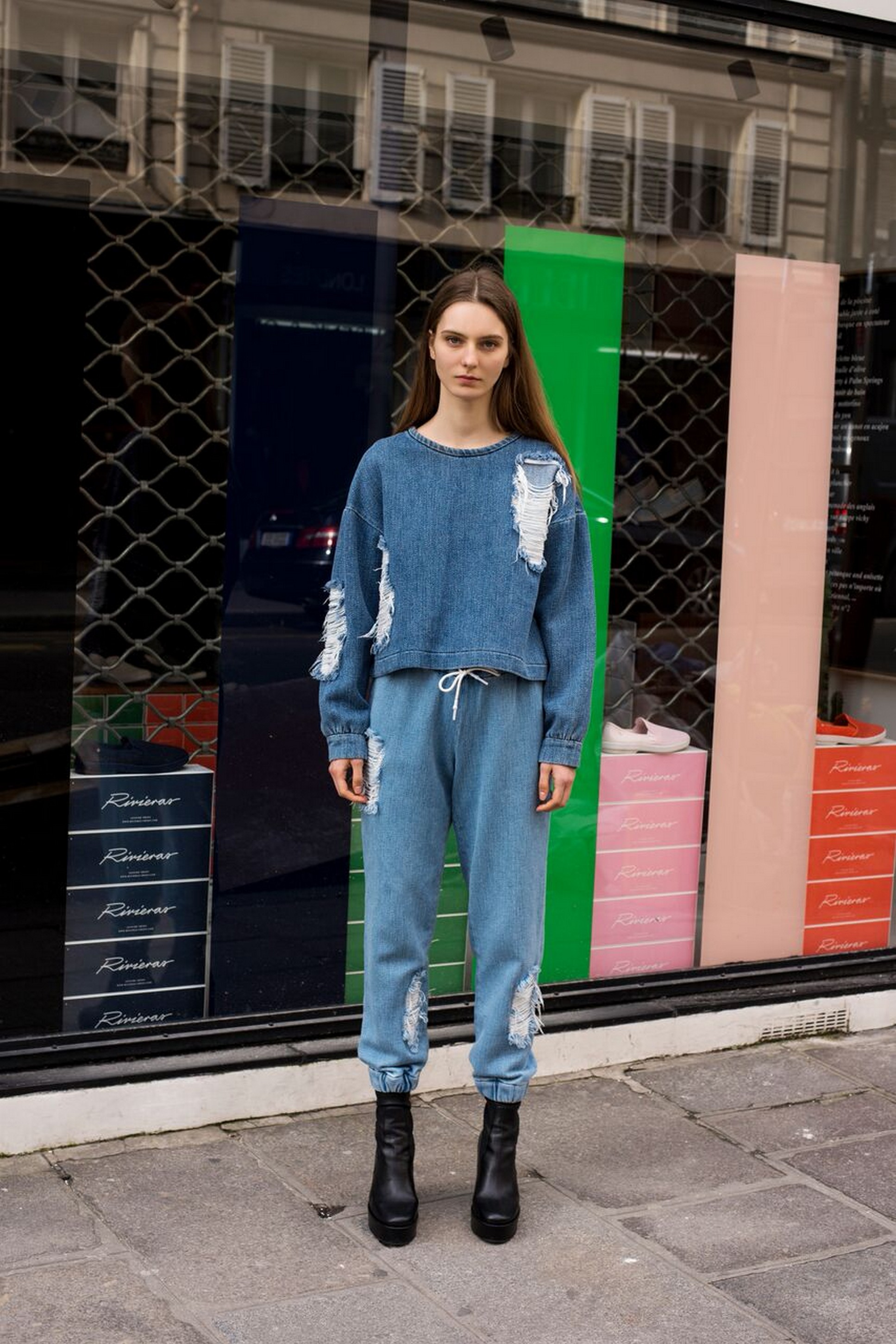 Костюм из мягкого денима