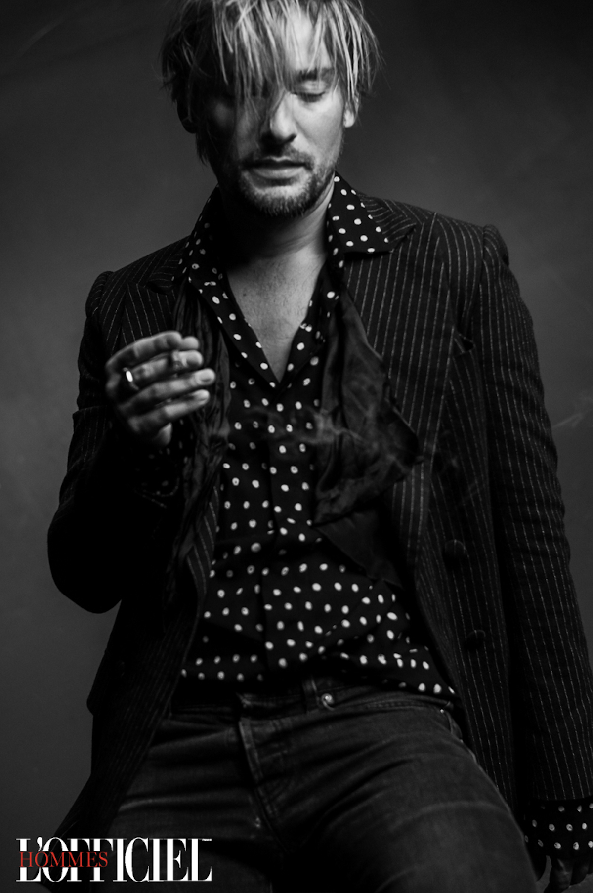 Пиджак, LUVI; Рубашка, джинсы, Saint Laurent