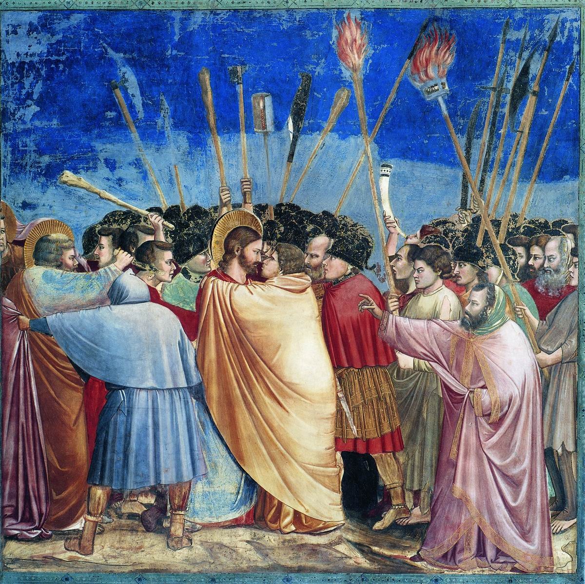 Джотто Ди Бондоне «Взятие Христа под стражу (Поцелуй Иуды)»