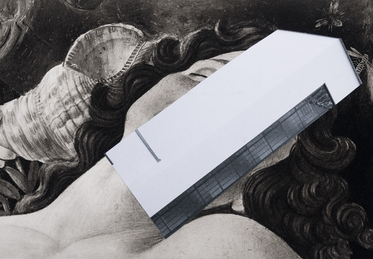 Из серии «Создавая новые истории, Боттичелли, коллаж на найденных книгах, цифровая печать