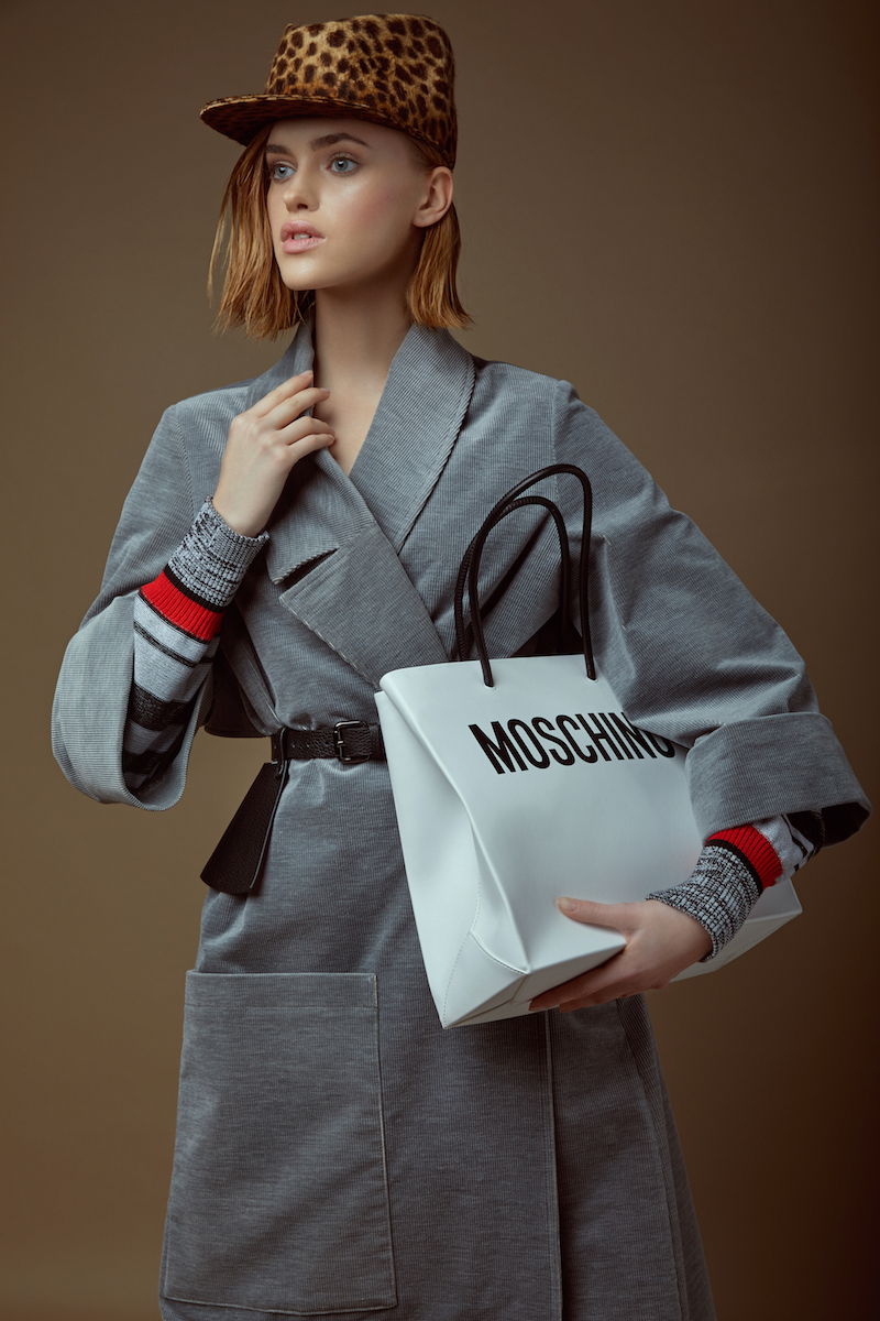 Пальто — Bobkova, кепка — Gladys Tamez, колготы — Calzedonia, сумка — Moschino, туфли-лодочки — Bevza, пояс — Monochrome 