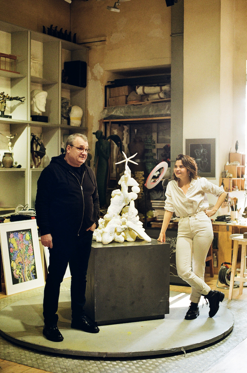 Михаил и Маша Рева в мастерской