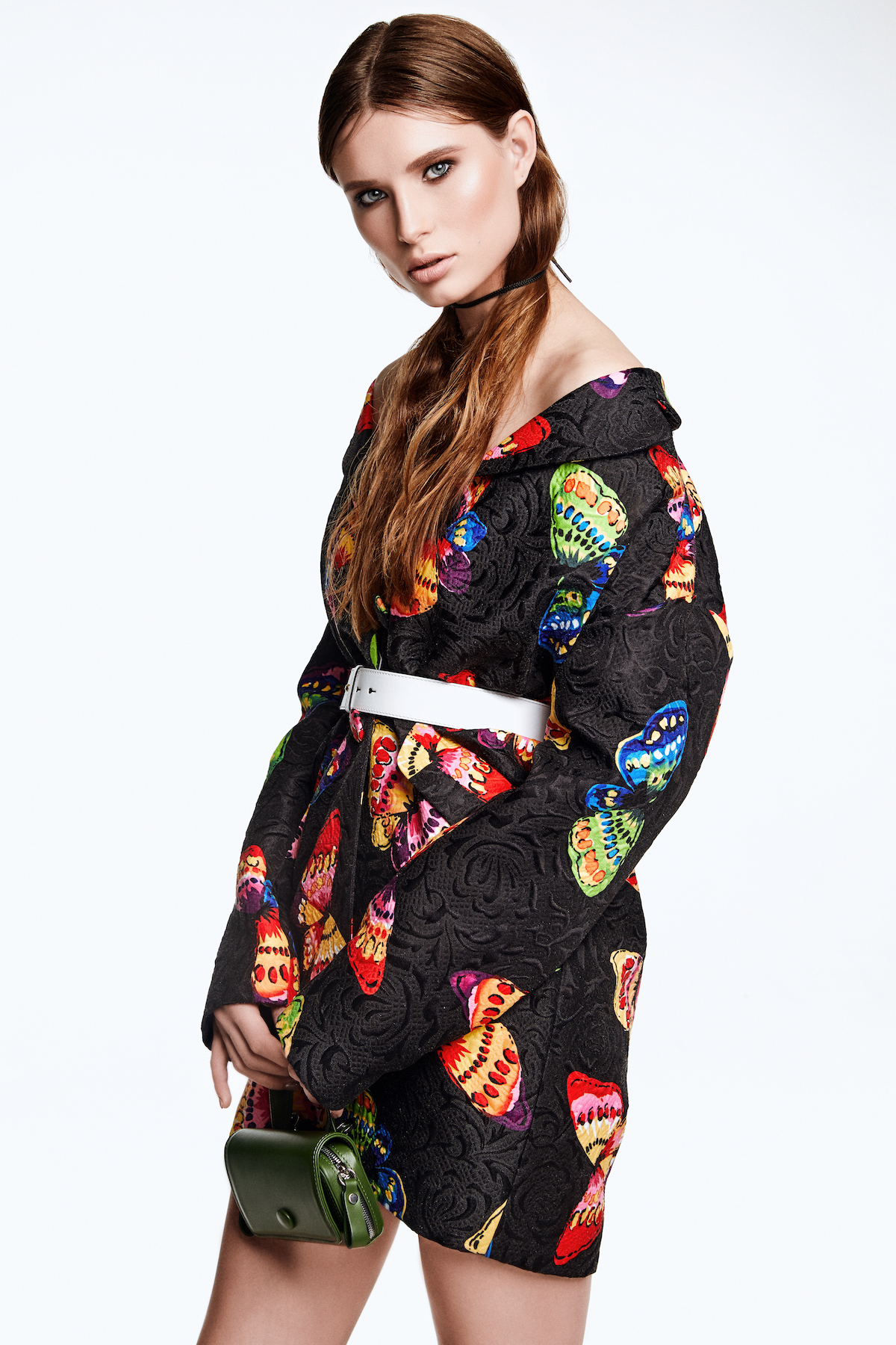 Пальто Moschino, сумка Bagpack, пояс Bagpack