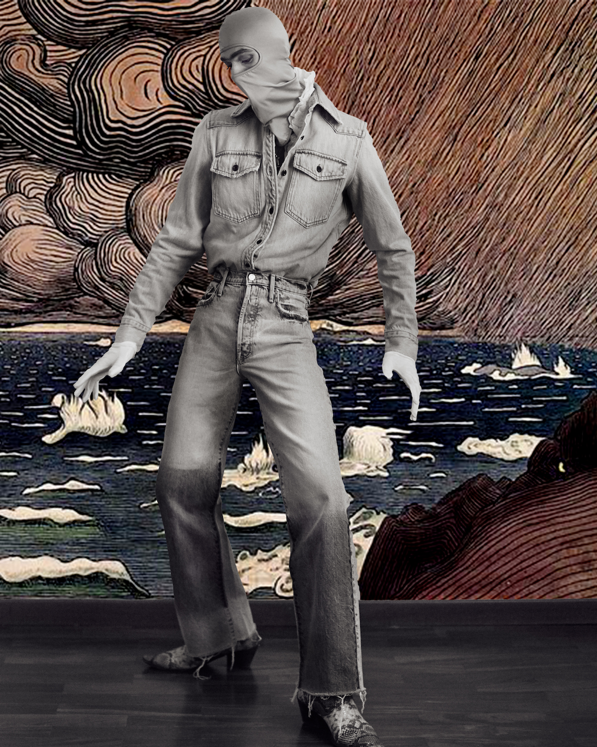 Рубашка Frame, джинсы Mother, обувь — винтаж 