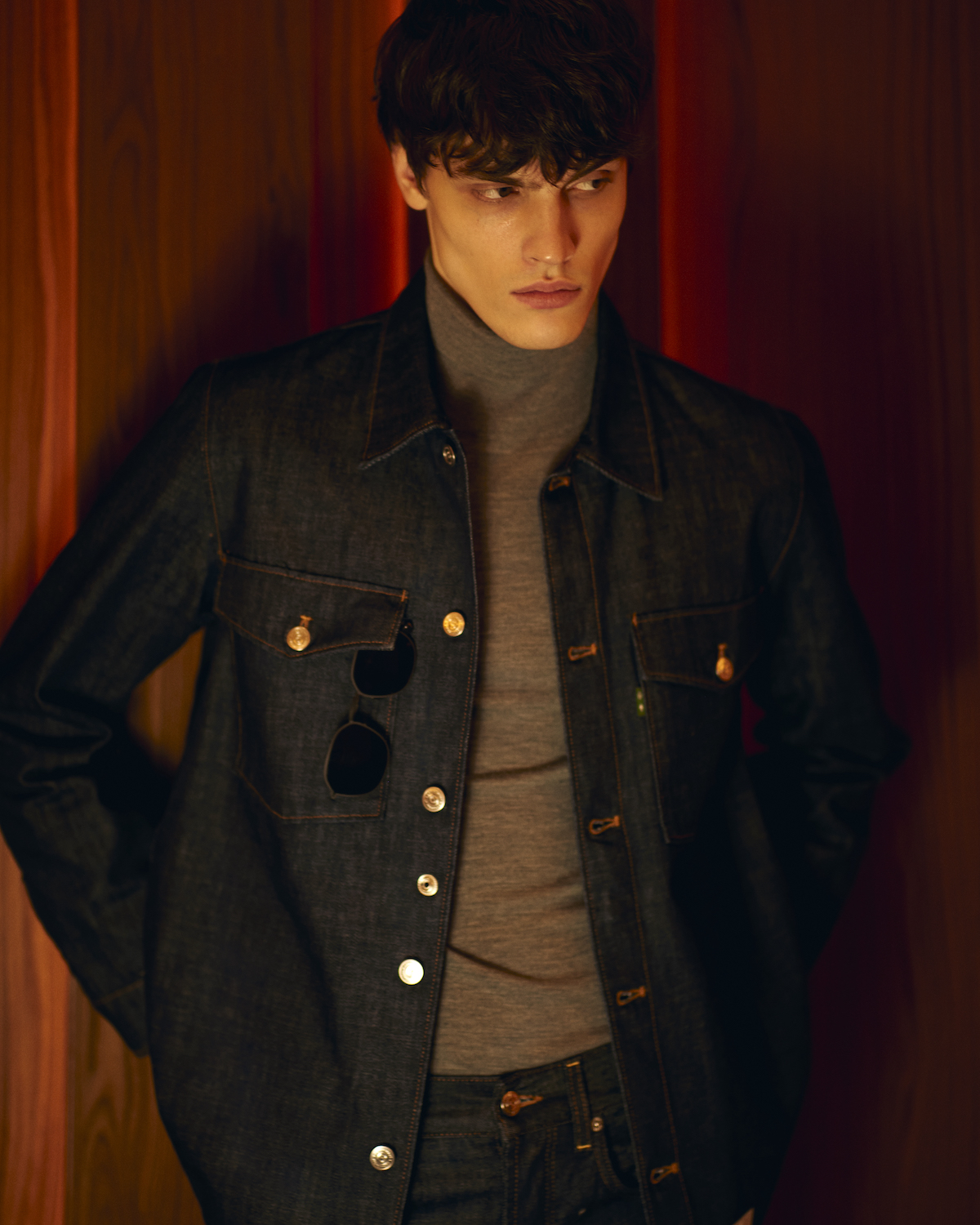 Джинсовый костюм Department five, водолазка Eleventy