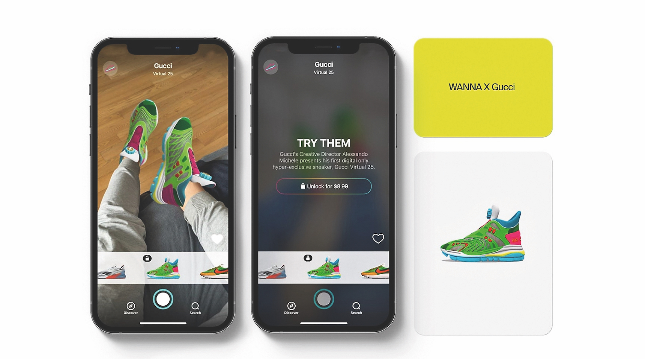 иртуальные кроссовки Gucci x Wanna