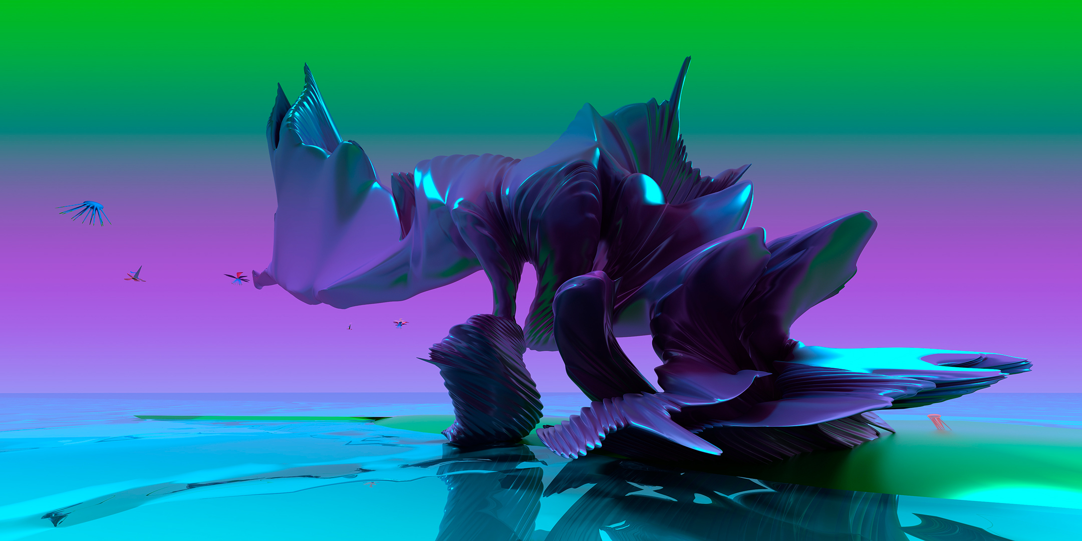 Степан Рябченко. «Охотник» (2020) 150 х 300 см, цифровая печать, Diasec