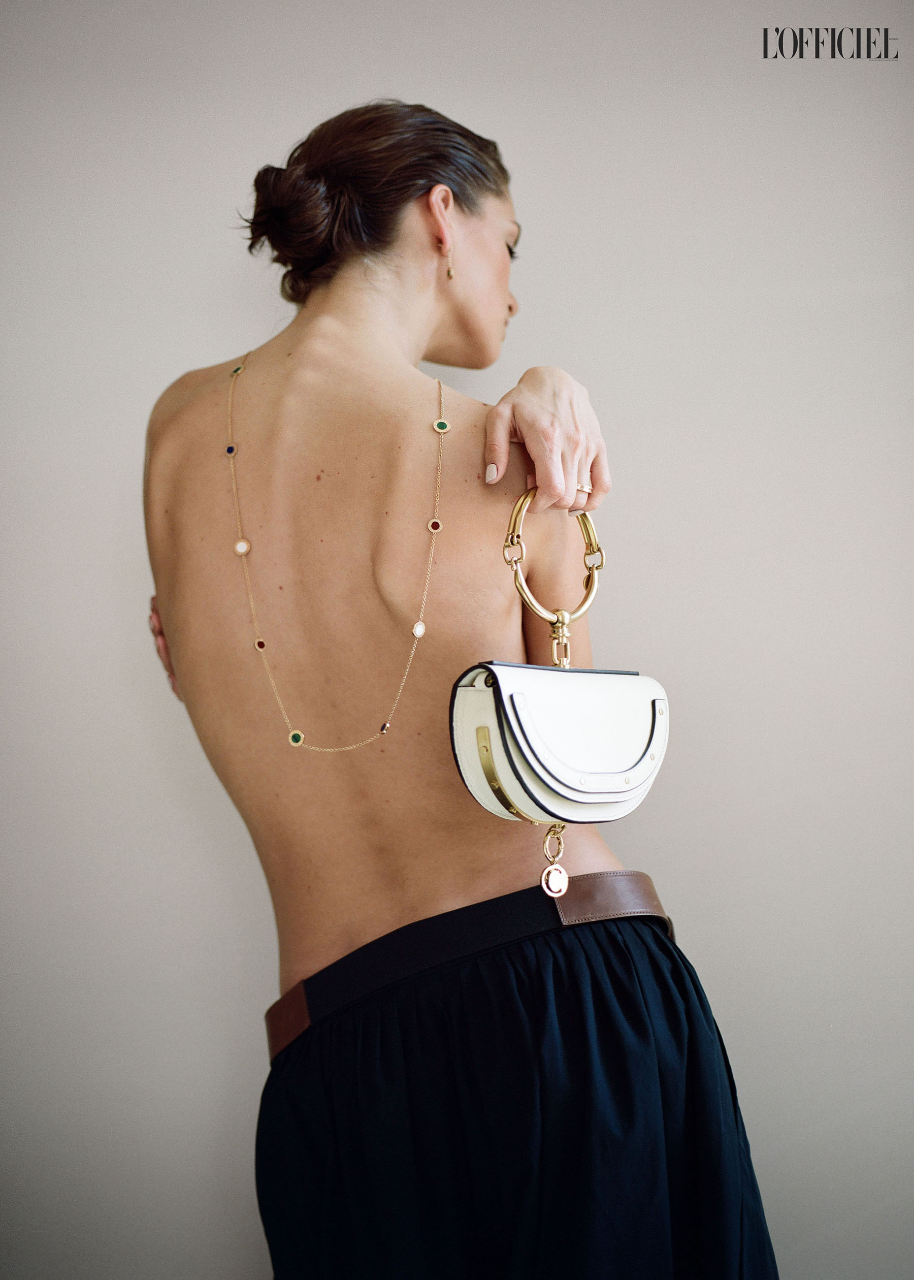 Серьги и колье, все - Bulgari∙Bulgari, кольцо B.zero1 BVLGARI, брюки и сумка Chloe