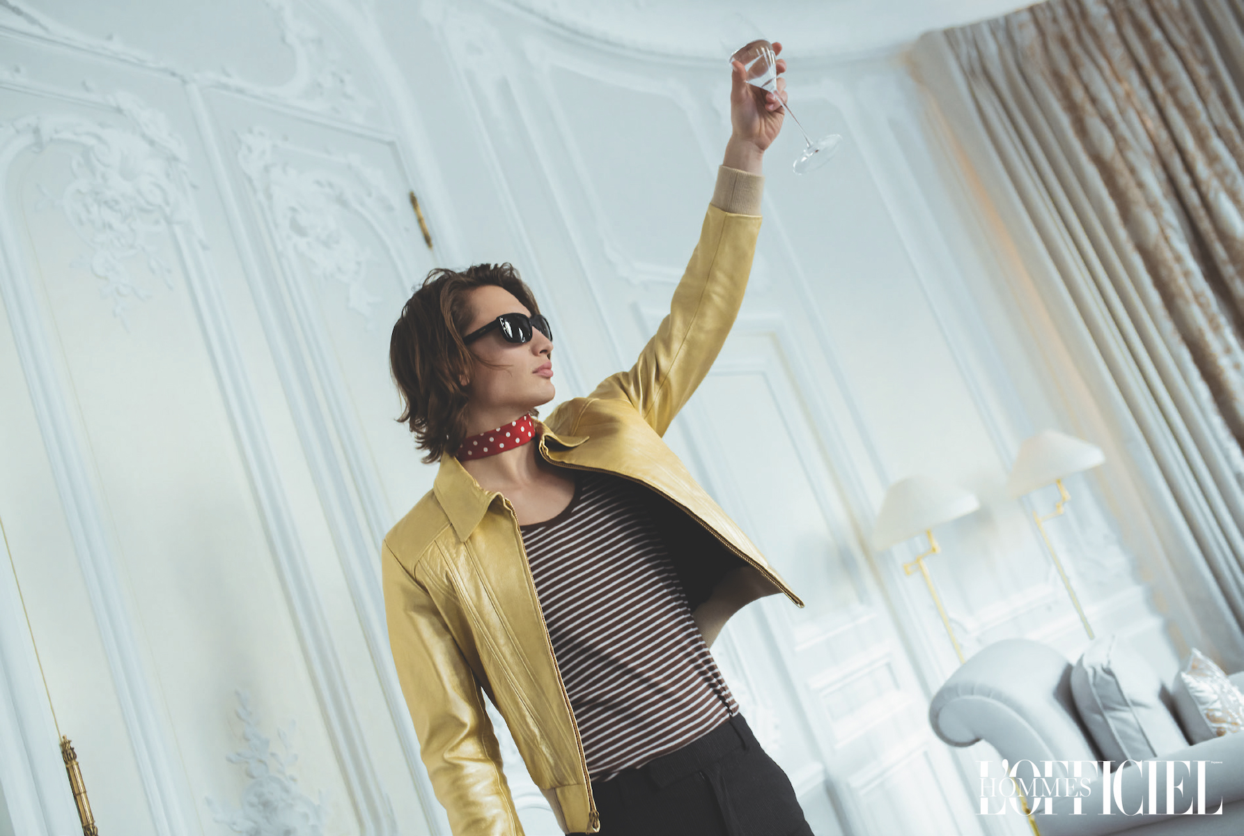 Майка, куртка, брюки, шарф, солнцезащитные очки — Celine By Hedi Slimane 