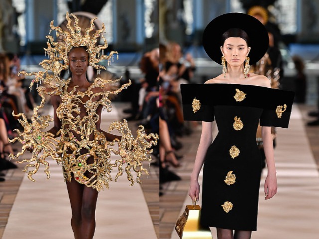 Неделя Haute сouture: Парад планет, шляпа в виде золотого мозга и готические шпили в коллекции Schiaparelli 