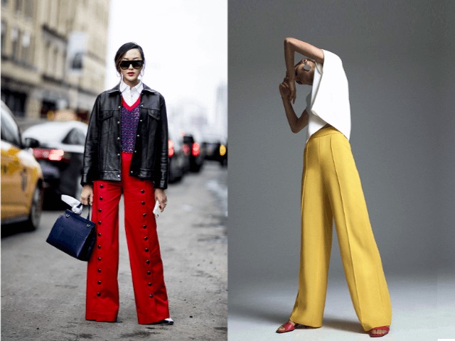 Как и с чем носить яркие брюки: зеленые, розовые, желтые