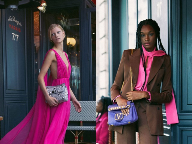 Парижское кафе: Тина Кунаки, Дикси Д'Амелио и Кристиан Коппола  гуляют по лужам в лукбуке Valentino