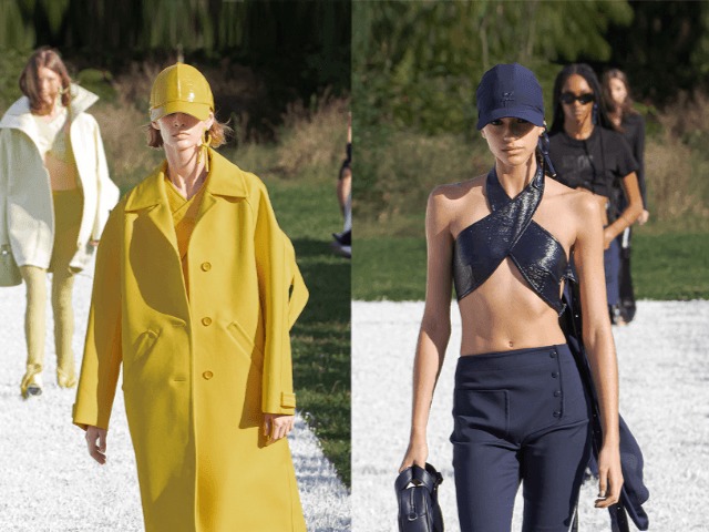 Зеркальные плащи и архивные платья из винила: Courrèges провели показ в Венсенском лесу