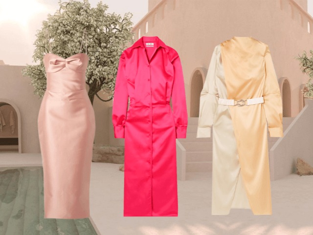 Блестящий комфорт: 13 сатиновых платьев на весну