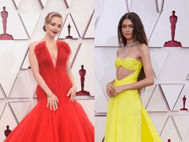 Красный, синий, золотой: Лучшие наряды на церемонии "Оскар" — 2021