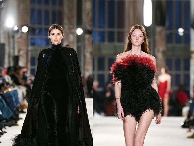 Неделя Haute Couturе: Бархатные смокинги, неонуар и перья на показе Alexandre Vauthier 