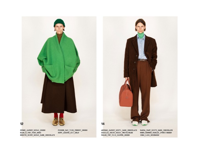 Колготки вместо пояса, юбки на груди и булавки: Зимняя коллекция The Row не лишена юмора 