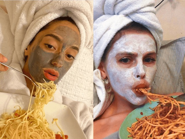 Инстаграм-бьюти: Маска для лица и тарелка пасты. Новый тренд среди пользователей сети