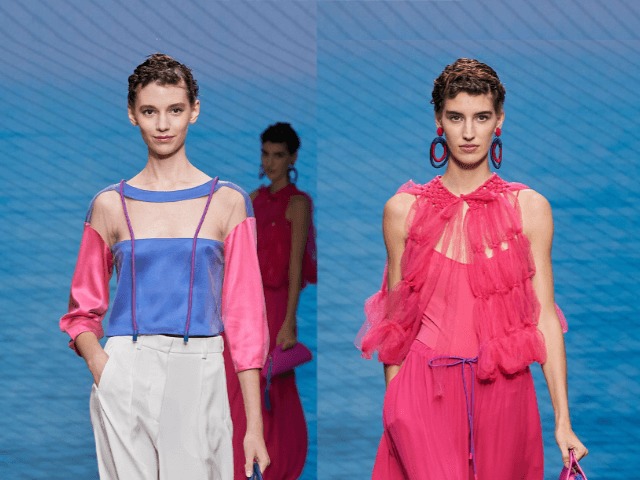 Пора в круиз: Пояса-канаты, шелковые ветровки и широкие брюки  в коллекции Giorgio Armani