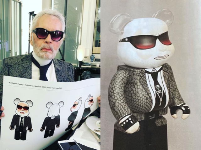 Последняя коллаборация Карла Лагерфельда: Bearded Bearbrick выпустили мишек по подобию дизайнера