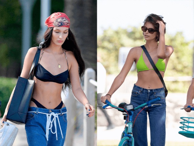 Носим джинсы с купальником как Кайя Гербер и Эмили Ратаковски 