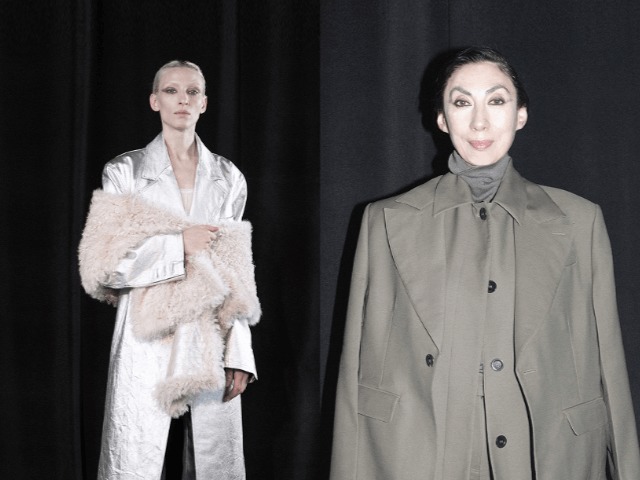 Кружевное пламя и броши из перьев в осенней коллекции Peter Do