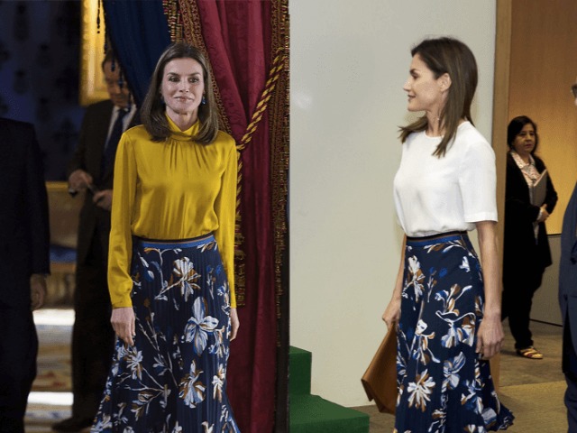 Образ дня: Королева Летиция в юбке с цветочным принтом