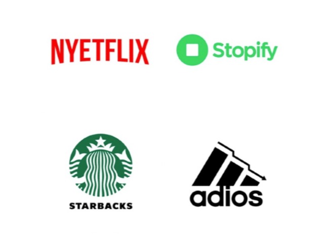 Великі бренди йдуть з російського ринку: Чеський дизайнер переробив відомі логотипи на жартівливі