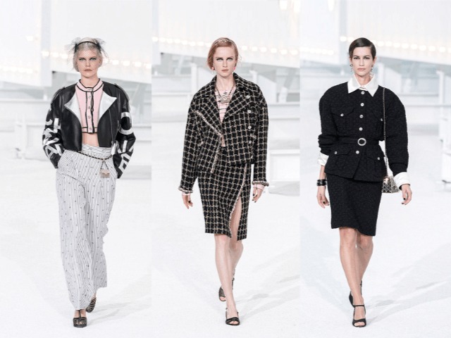 "Нарисованные" топы, прозрачные кейпы и неоновые надписи в весенней коллекции Chanel