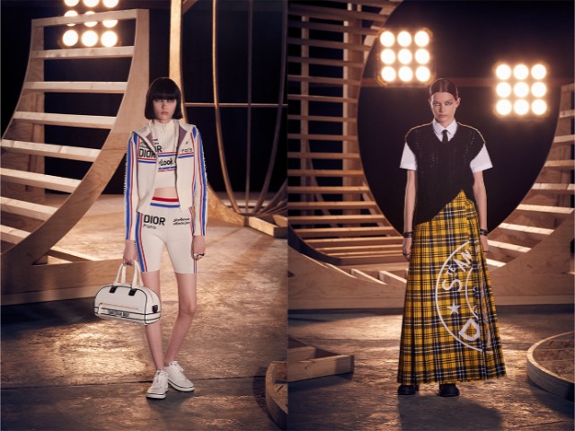 Массивные платья, высокие ботинки и клетка: Наследие панков и бунтарей в осенней коллекции Christian Dior
