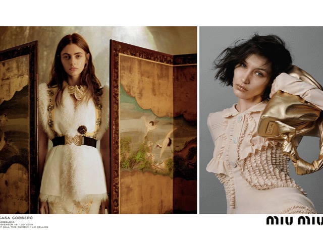 Белла Хадид и Лила Мосс в роли художниц в рекламе Miu Miu